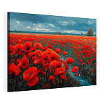 Wandbilder Ein Feld voller roter Blumen