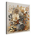Wandbilder Vase mit Blumen und Blättern