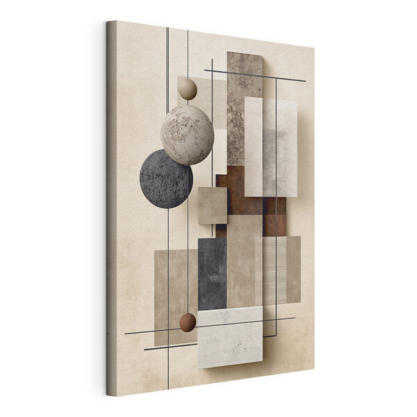 Wanddekoration mit verschiedenen Texturen und Kreisen Wandbilder Wanddekoration mit verschiedenen Texturen und Kreisen
