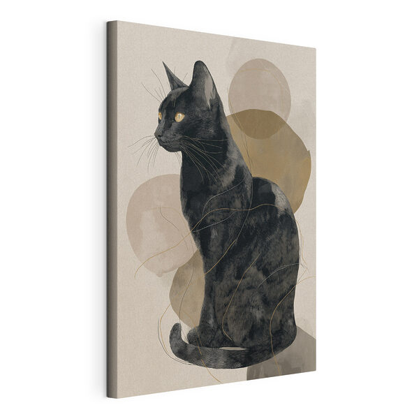 Wandbilder Wandbilder Schwarze Katze mit gelben Augen (Artikelnummer: s49838)