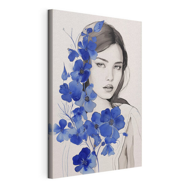 Wandbilder Frau mit blauen Blumen (Artikelnummer: s45757) Wandbilder Wandbilder Frau mit blauen Blumen (Artikelnummer: s45757)