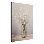 Wandbilder Gemälde einer Vase mit weißen Blumen