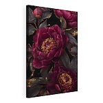 Wandbilder Atemberaubendes Blumenmuster auf dunklem Hintergrund