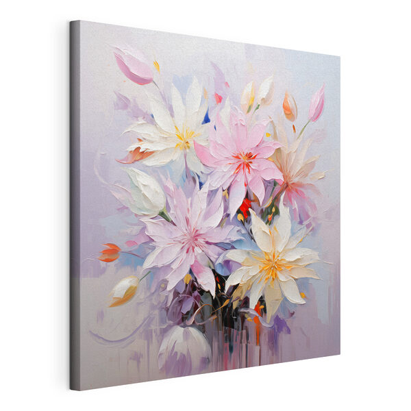 Gemälde mit Blumen auf weißem Hintergrund Wandbilder Gemälde mit Blumen auf weißem Hintergrund