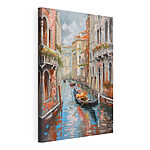 Wandbilder Gemälde eines Kanals mit einer Gondel mitten in der Stadt