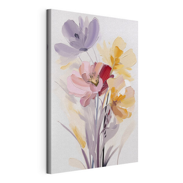Wandbilder Gemälde mit Blumen auf weißem Hintergrund