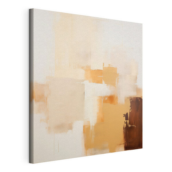Wandbilder Wandbilder Gemälde einer weißen Wand mit braunen Quadraten (Artikelnummer: s46306)