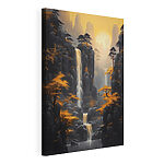 Wandbilder Wasserfall in einer felsigen Landschaft