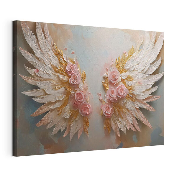 Wandbilder Rosa und weiße Flügel mit Blumen (Artikelnummer: s46551) Wandbilder Wandbilder Rosa und weiße Flügel mit Blumen (Artikelnummer: s46551)