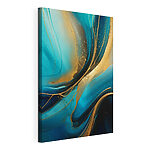 Wandbilder Dynamischer Fluss aus Blau und Gold