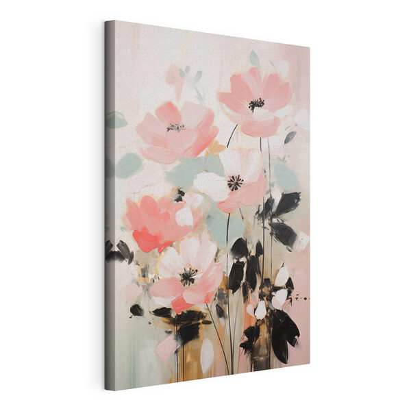 Wandbilder Wandbilder Gemälde mit rosa Blumen (Artikelnummer: s46688)