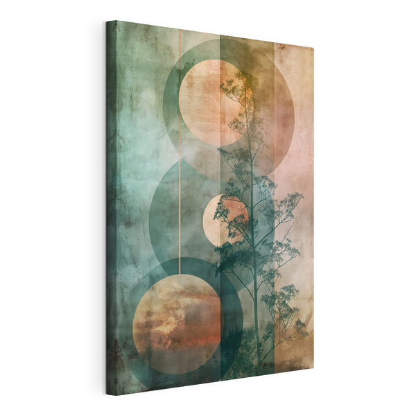 Baum und Kreise an einer Wand Wandbilder Baum und Kreise an einer Wand