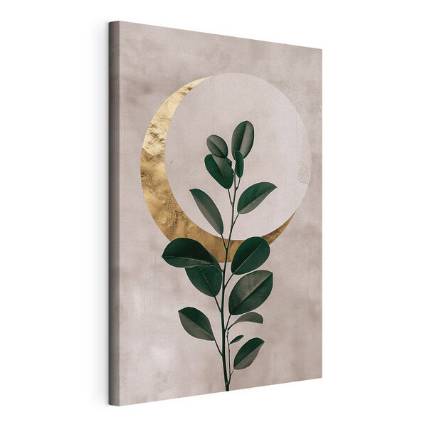 Pflanze mit Blättern und einem Mond Wandbilder Pflanze mit Blättern und einem Mond