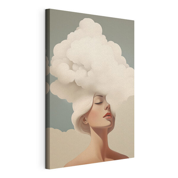 Wandbilder Wandbilder Frau mit weißem Haar und Wolken im Haar (Artikelnummer: s47338)