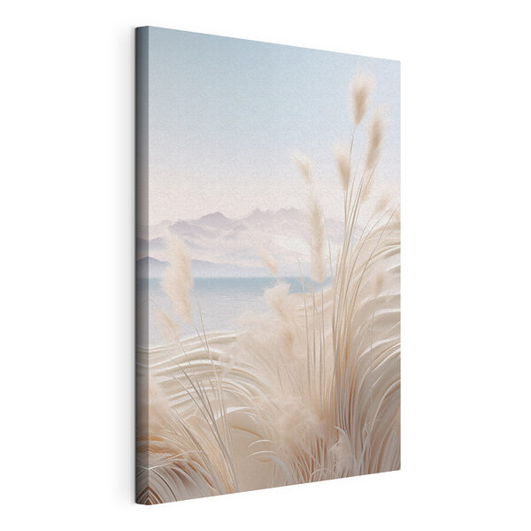 Weißes Gras mit einem Berg im Hintergrund Wandbilder Weißes Gras mit einem Berg im Hintergrund