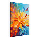 Wandbilder Bunte Blume mit vielen Blättern