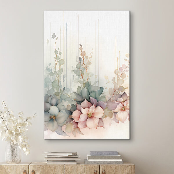 Wandbilder Gemälde mit Blumen und Blättern