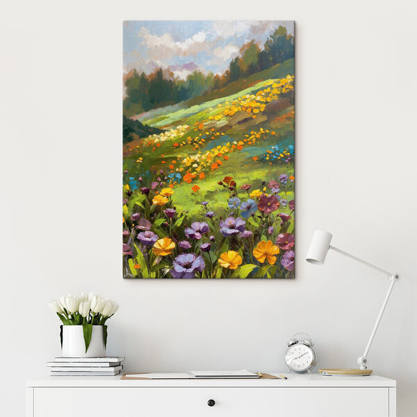 Gemälde eines Blumenfeldes Wandbilder Gemälde eines Blumenfeldes