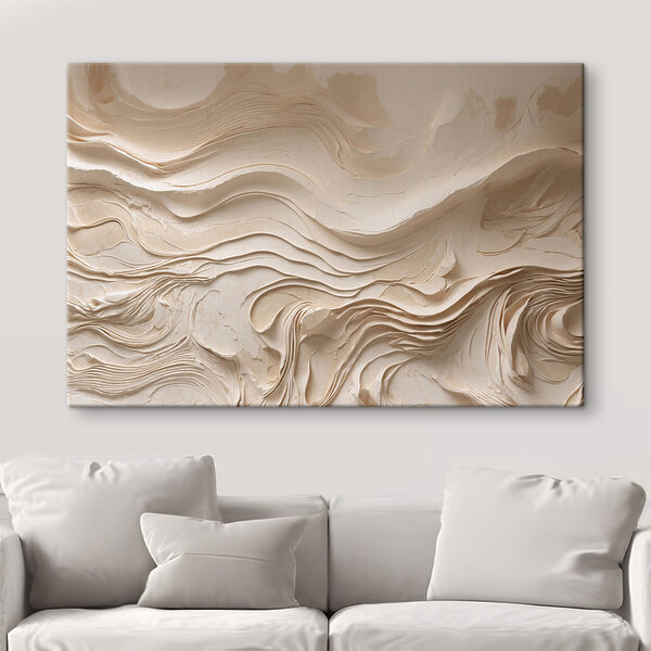 Wandbilder Weiße Wand mit Wellenlinien