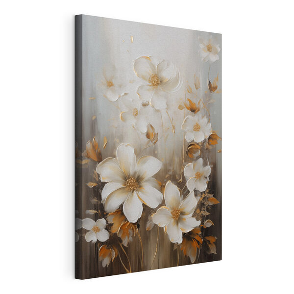 Wandbilder Gemälde mit weißen Blumen