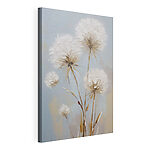 Wandbilder Gemälde mit Blumen auf blauem Hintergrund