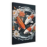 Wandbilder Eine Gruppe von Fischen, die im Wasser mit Blumen schwimmt