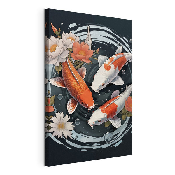 Wandbilder Eine Gruppe von Fischen, die im Wasser mit Blumen schwimmt (Artikelnummer: s50035) Wandbilder Wandbilder Eine Gruppe von Fischen, die im Wasser mit Blumen schwimmt (Artikelnummer: s50035)