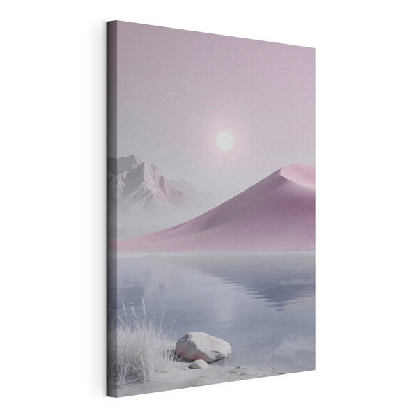Wandbilder Wandbilder Rosa Sanddüne neben einem Gewässer (Artikelnummer: s49725)