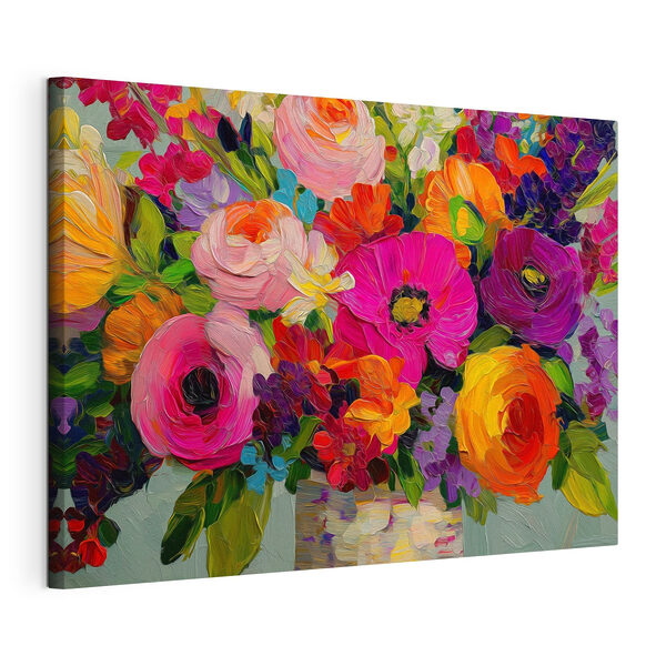 Wandbilder Wandbilder Ein lebhaftes Bouquet aus bunten Blüten (Artikelnummer: s50039)