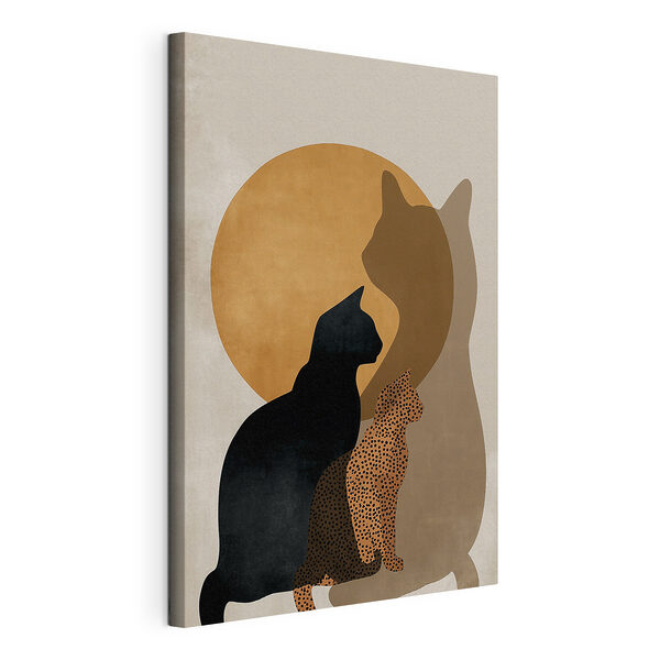 Wandbilder Wandbilder Katzen-Silhouetten vor einem Kreis (Artikelnummer: s50104)