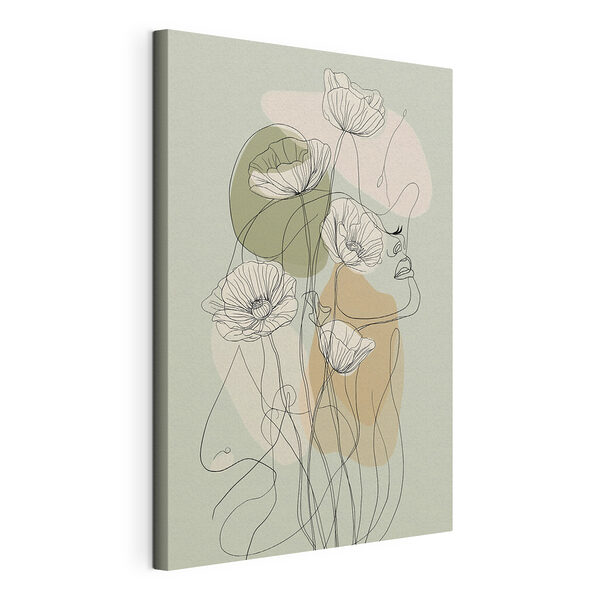 Wandbilder Wandbilder Zeichnung einer Frau mit Blumen (Artikelnummer: s50109)