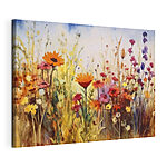 Wandbilder Lebendige Wildblumen in Aquarellmalerei
