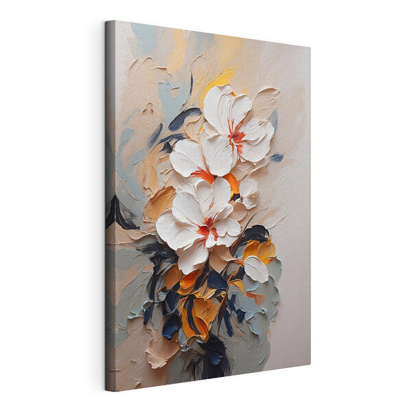 Wandbilder Texturierte Blumenmalerei mit leuchtenden Farben