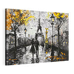 Wandbilder Paris in monochromen Farben und Farbtupfern