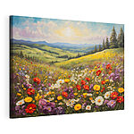 Wandbilder Ein Feld voller bunter Blumen