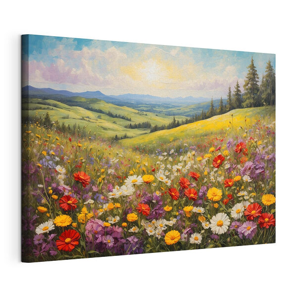 Ein Feld voller bunter Blumen Wandbilder Ein Feld voller bunter Blumen