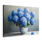 Wandbilder Gemälde mit blauen Blumen in einer Vase