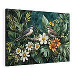 Wandbilder Vögel auf einem Zweig mit Blumen