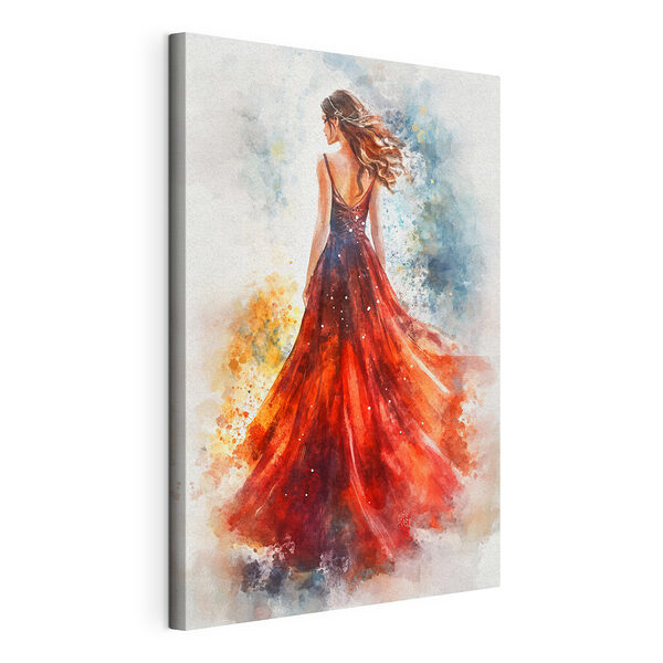 Wandbilder Frau im roten Kleid