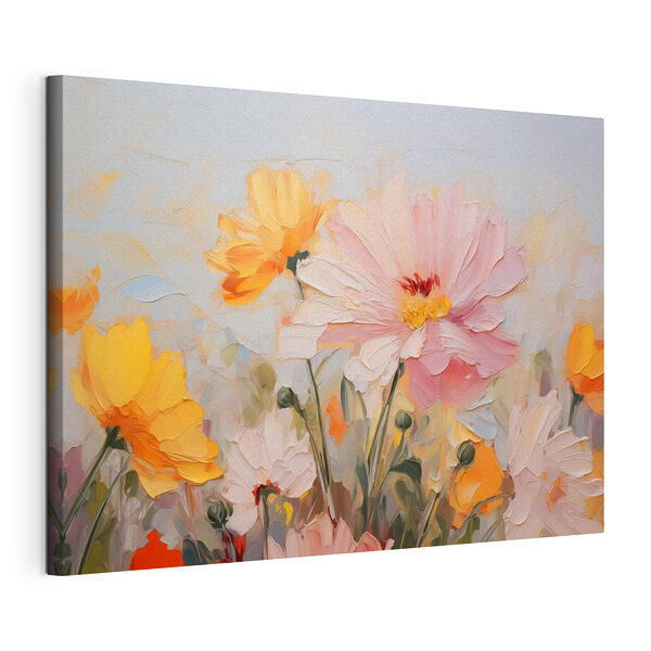 Wandbilder Wandbilder Gemälde mit Blumen auf blauem Hintergrund (Artikelnummer: s43232)