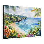 Wandbilder Aquarell eines Strandes und des Meeres