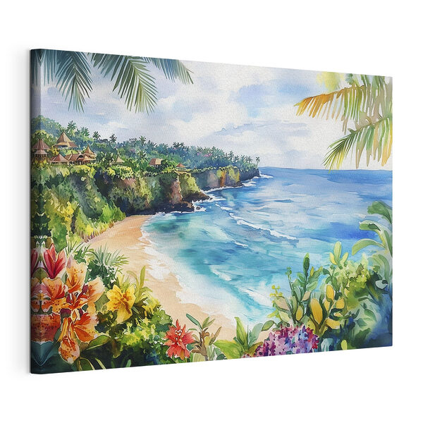 Aquarell eines Strandes und des Meeres Wandbilder Aquarell eines Strandes und des Meeres