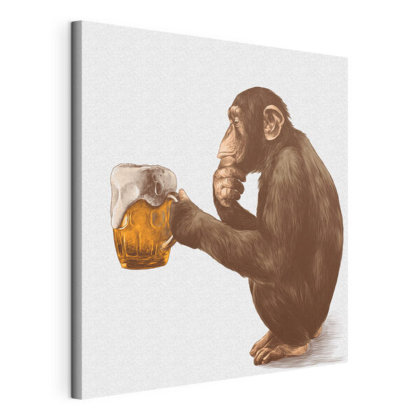 Affe hält einen Bierkrug Wandbilder Affe hält einen Bierkrug