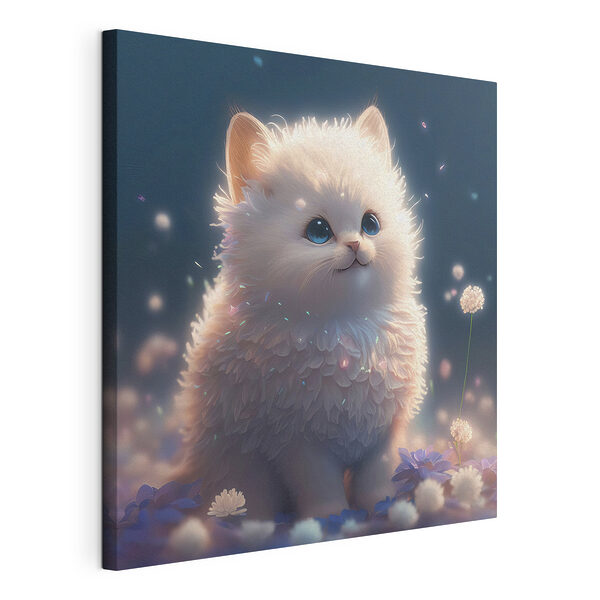 Flauschiges Kätzchen inmitten von leuchtenden Blütenblättern Wandbilder Flauschiges Kätzchen inmitten von leuchtenden Blütenblättern