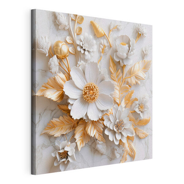 Verziertes florales Relief mit eleganten Farbtönen Wandbilder Verziertes florales Relief mit eleganten Farbtönen