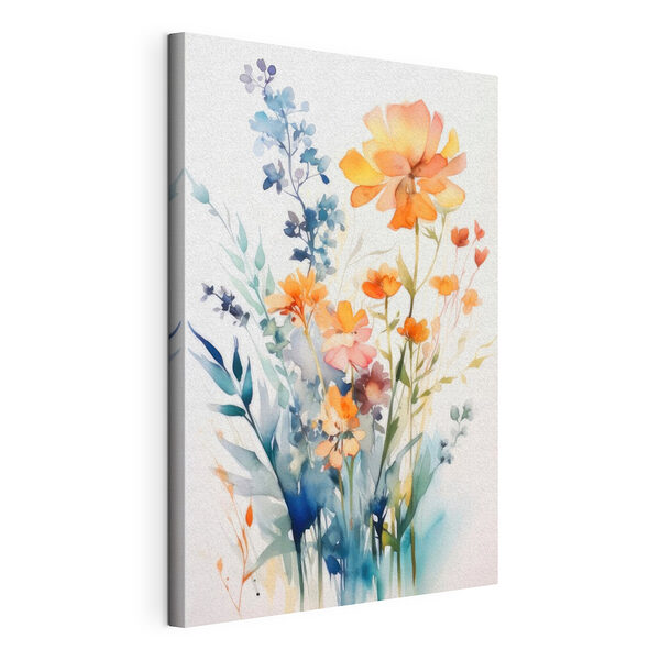 Wandbilder Wandbilder Bunte Gartenblüten in Aquarell (Artikelnummer: s33645)