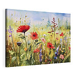 Wandbilder Lebendiges Feld mit blühenden Wildblumen