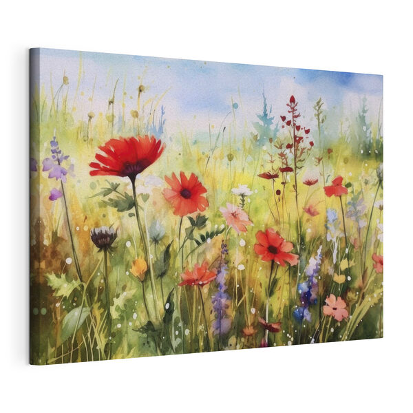 Lebendiges Feld mit blühenden Wildblumen Wandbilder Lebendiges Feld mit blühenden Wildblumen