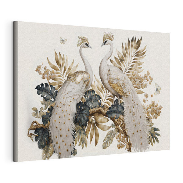 Elegante Pfaue inmitten von üppigem Laub Wandbilder Elegante Pfaue inmitten von üppigem Laub