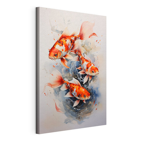 Gruppe von orangefarbenen und weißen Fischen Wandbilder Gruppe von orangefarbenen und weißen Fischen